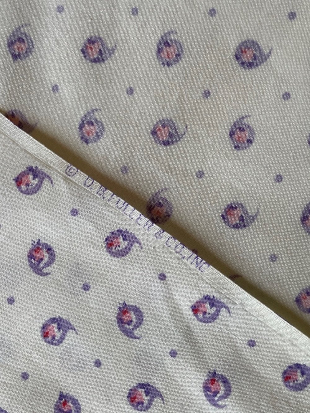 Rare Vintage 1946 Fabric D. B. Fuller & Co. Inc. 64” L  x 38” W Cotton Fabric